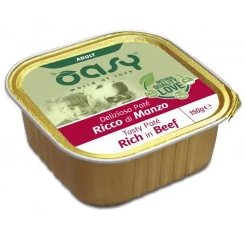 OASY מעדני פטה לכלב בקר 150 גרם