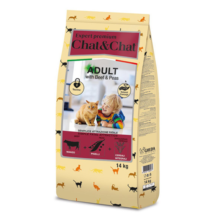 מזון לחתול בוגר בקר 14 ק"ג