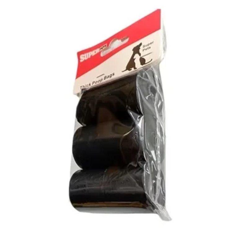 שקי קקי איכותי סופר פטס מארז שחור 3 יחידות