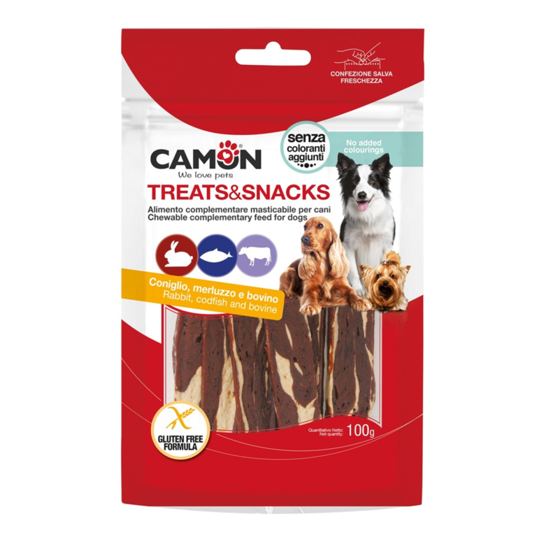 קמון חטיף רצועות ארנב ודג קוד 80 גרם